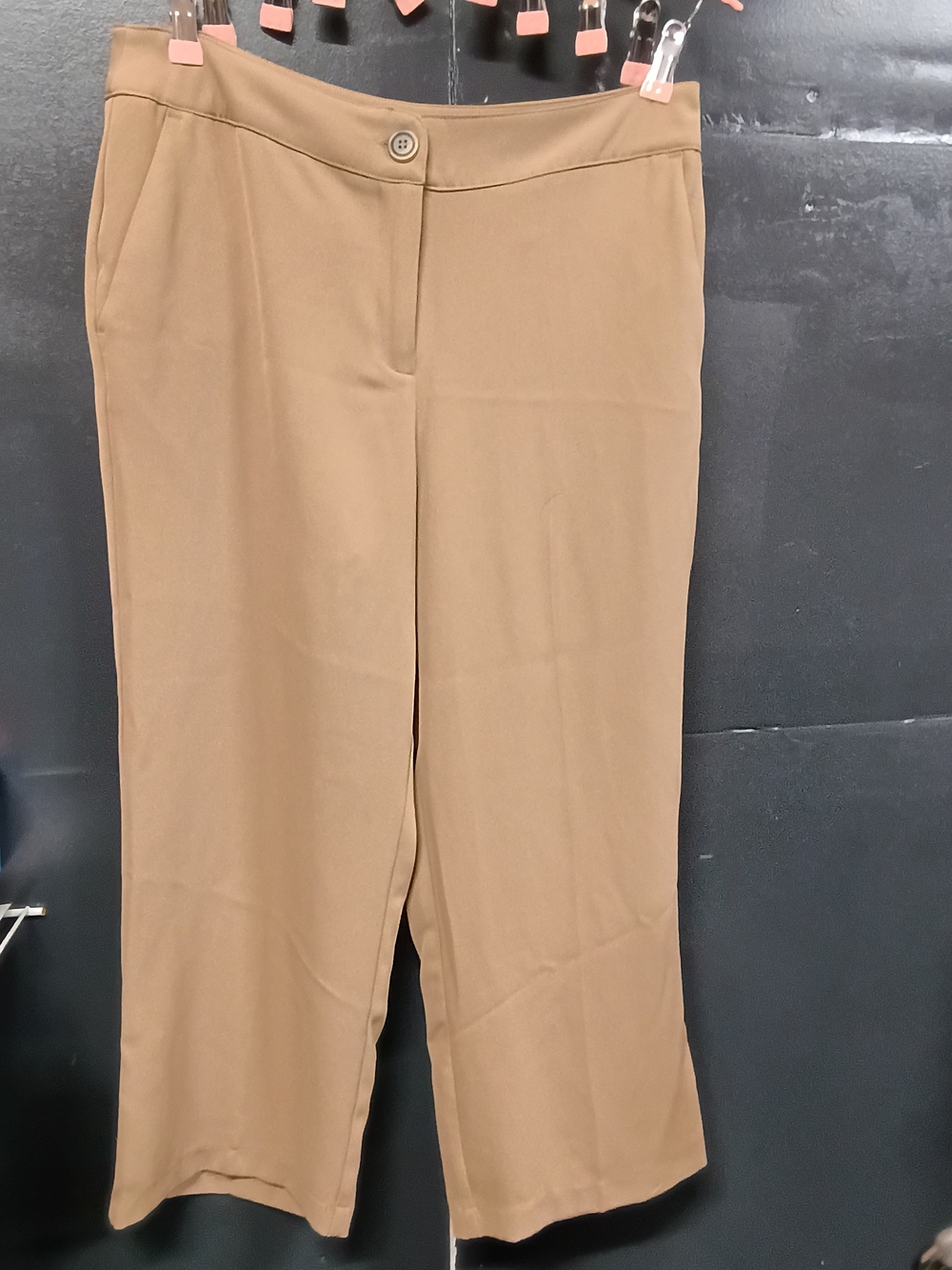 Soho Apparel Camel Wide-Leg Cropped Pants